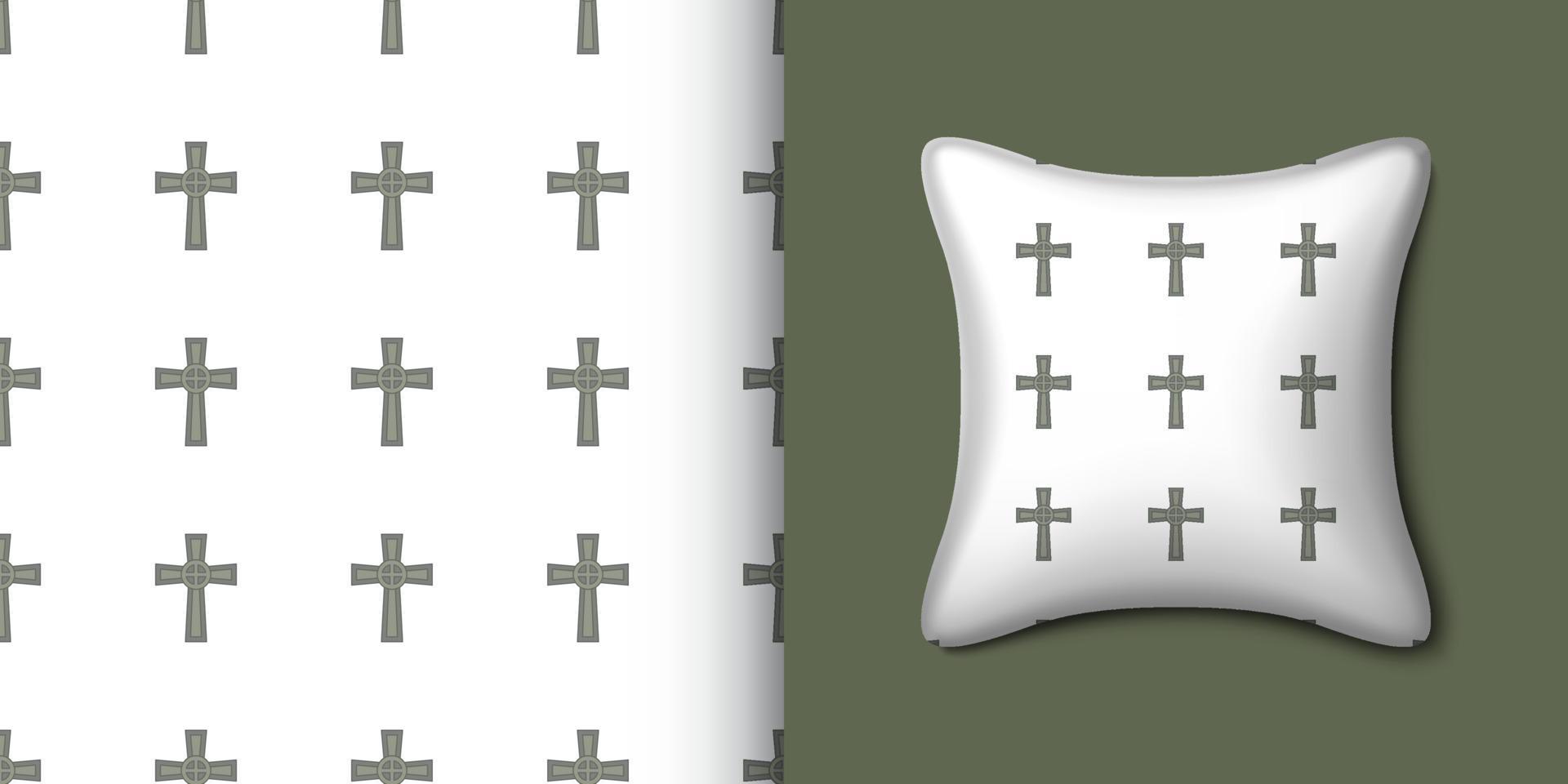 kristen korsa sömlös mönster med kudde. vektor illustration