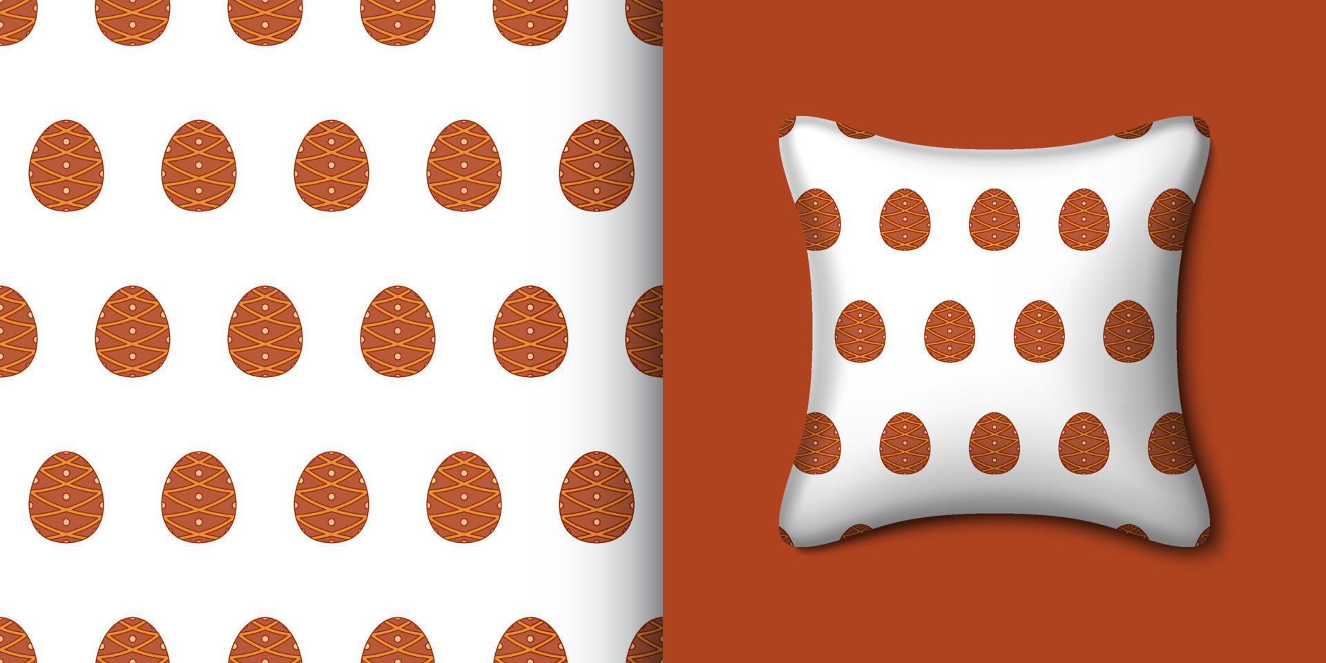 påsk ägg sömlös mönster med kudde. vektor illustration
