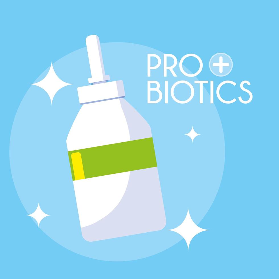 flaska probiotika vektor