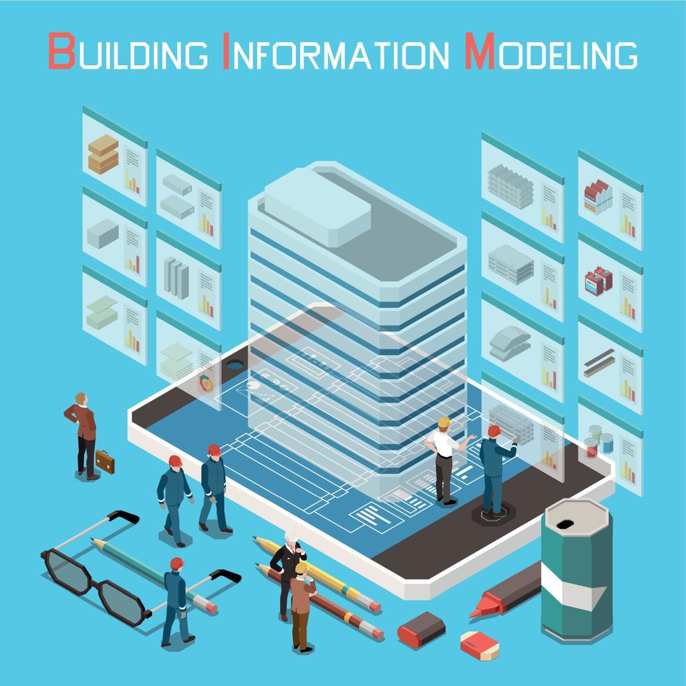 Building Information Modeling-Konzept vektor