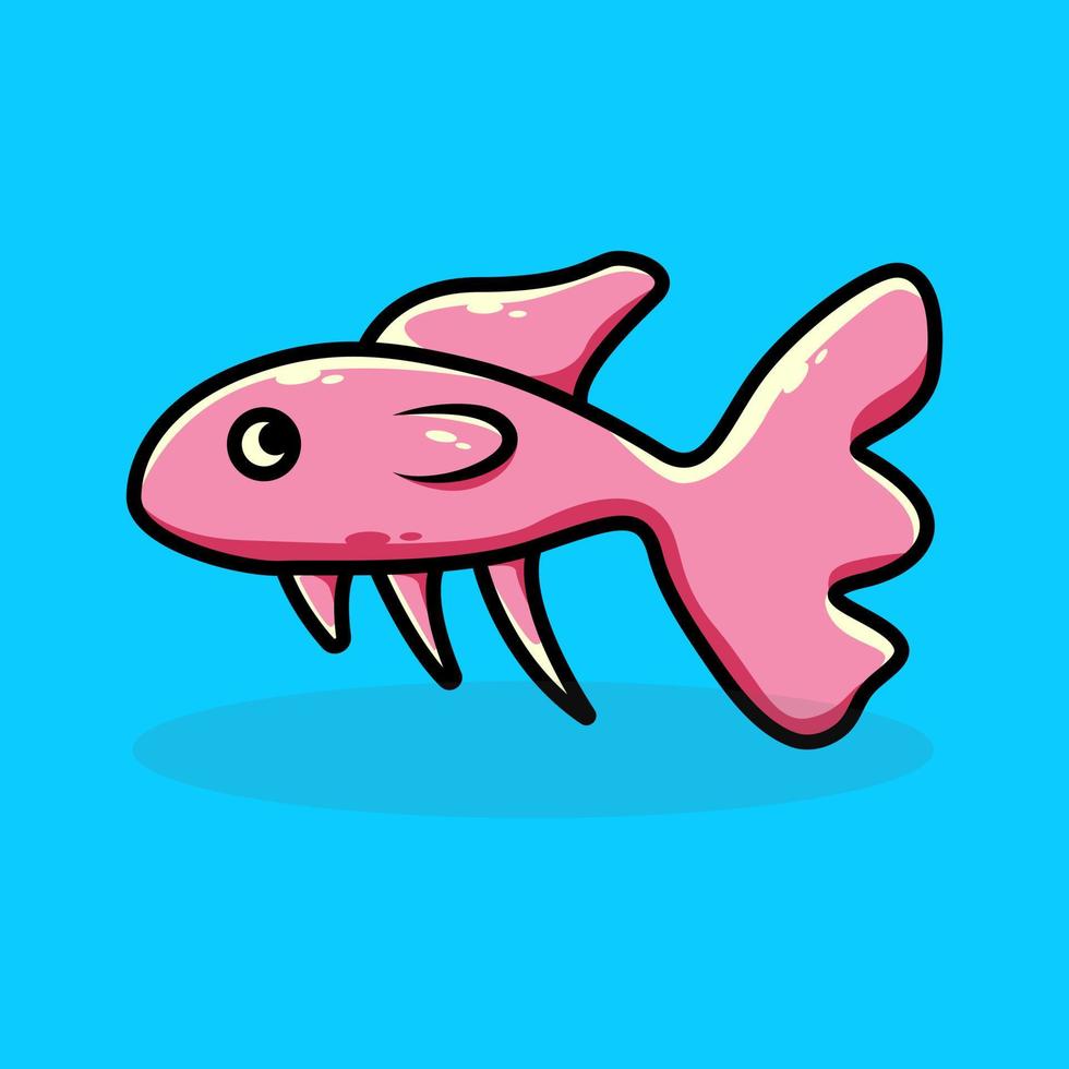 söt siamese stridande fisk tecknad serie vektor ikon illustration. djur- natur ikon begrepp. isolerat premie vektor.