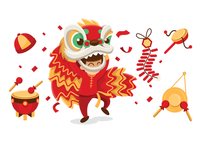 Lion Dance Vektor-Illustration vektor