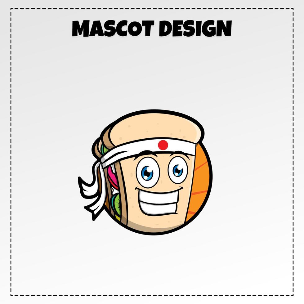 mat logotyp smörgås maskot illustration vektor design