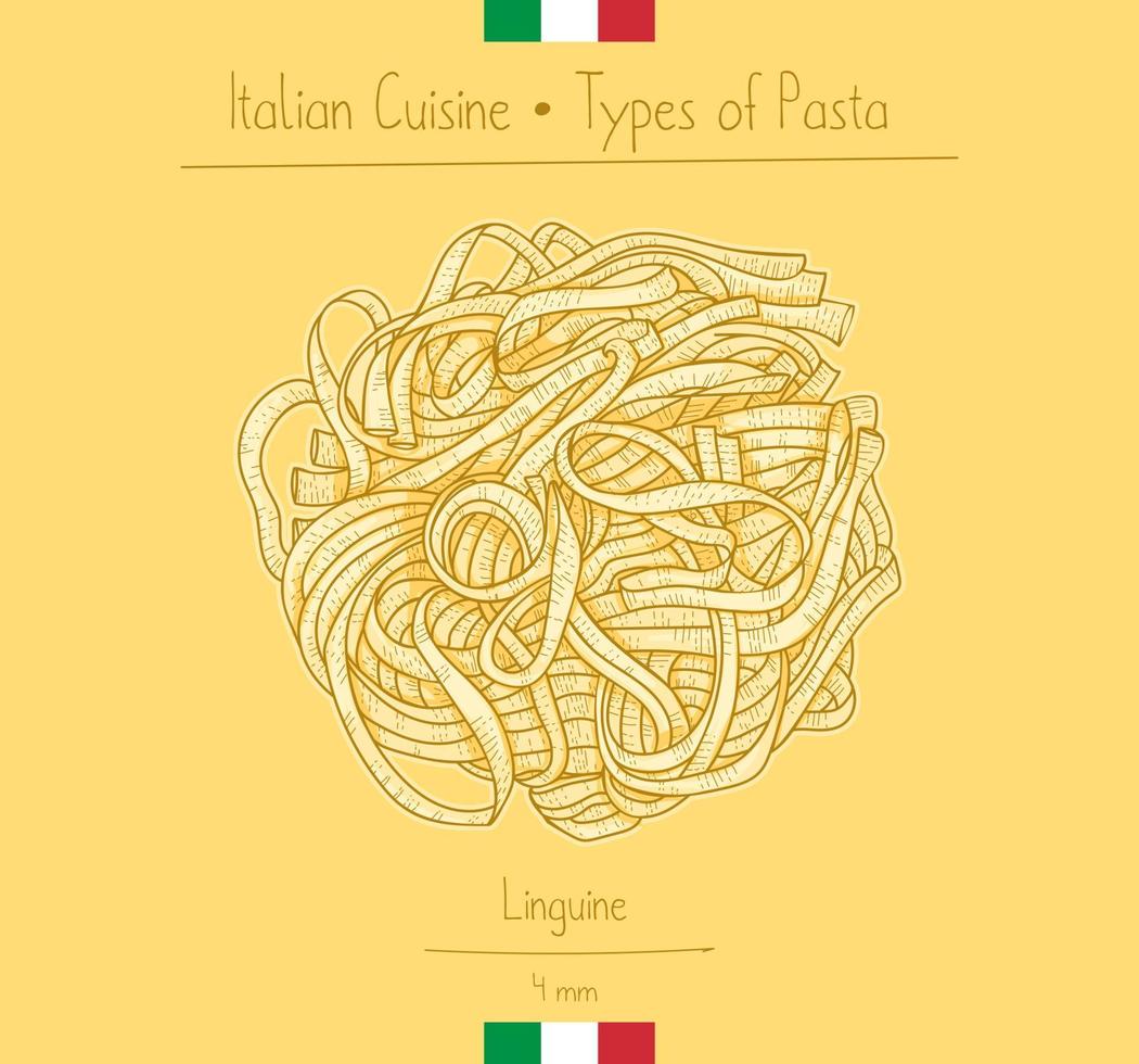 italiensk mat linguine pasta vektor