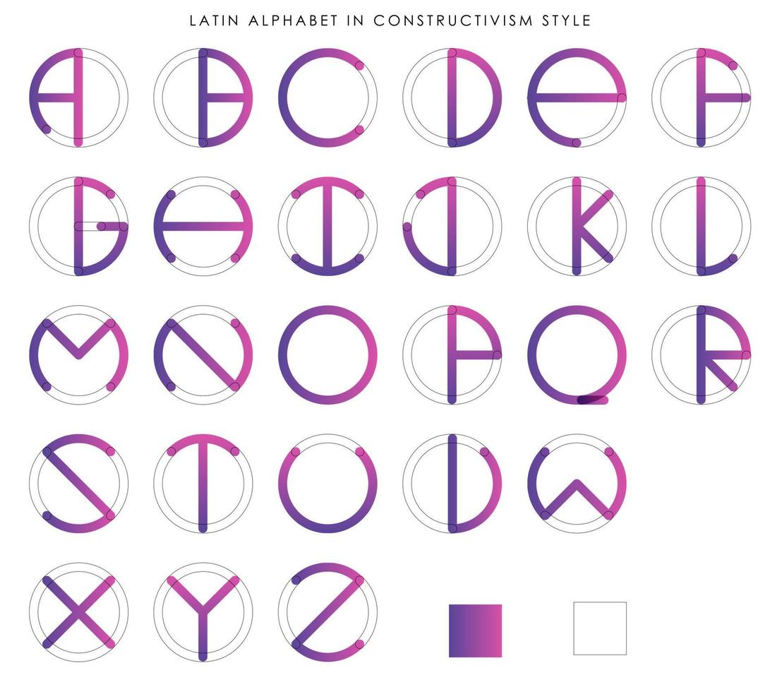 Lateinisches Alphabet im Konstruktivismus vektor