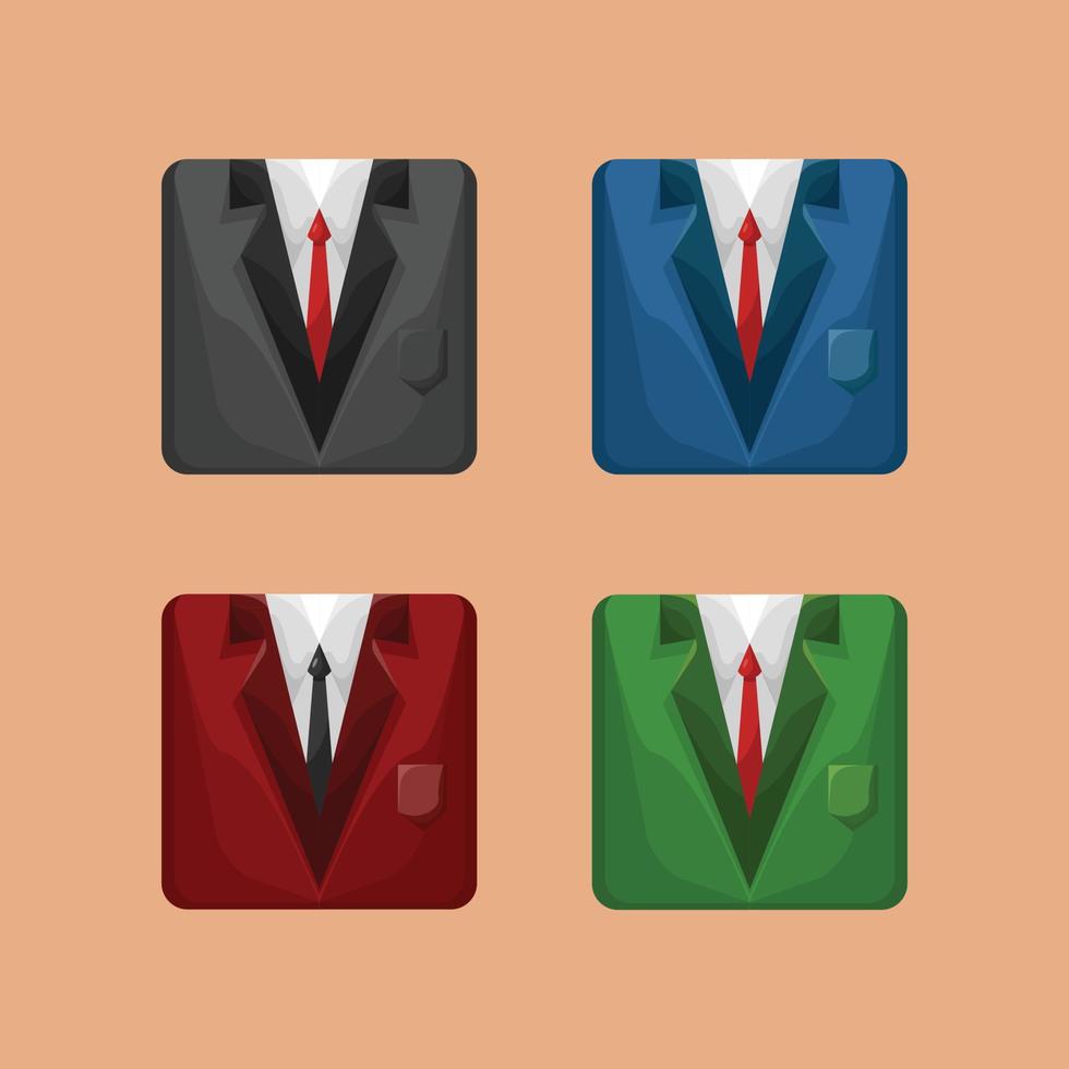 Business-Anzug-Icon-Sammlung Vektor