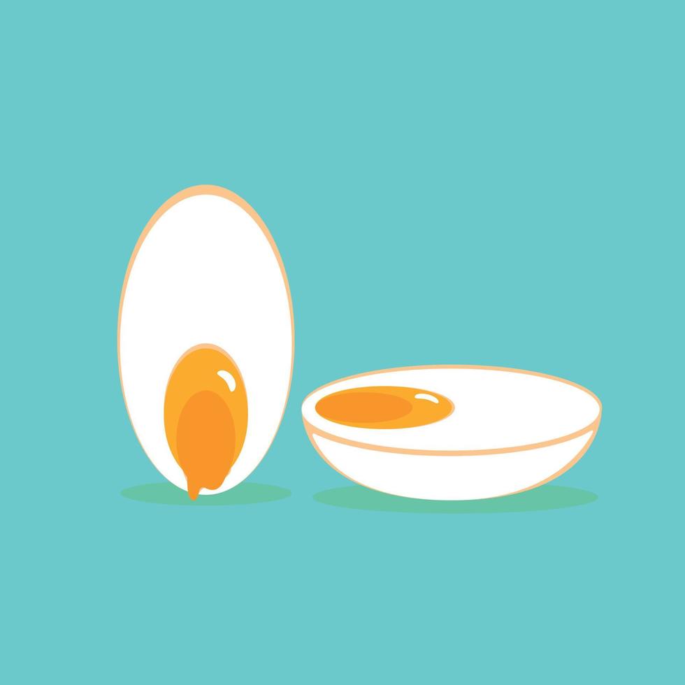 kokt ägg. smält kokt ägg illustration vektor design