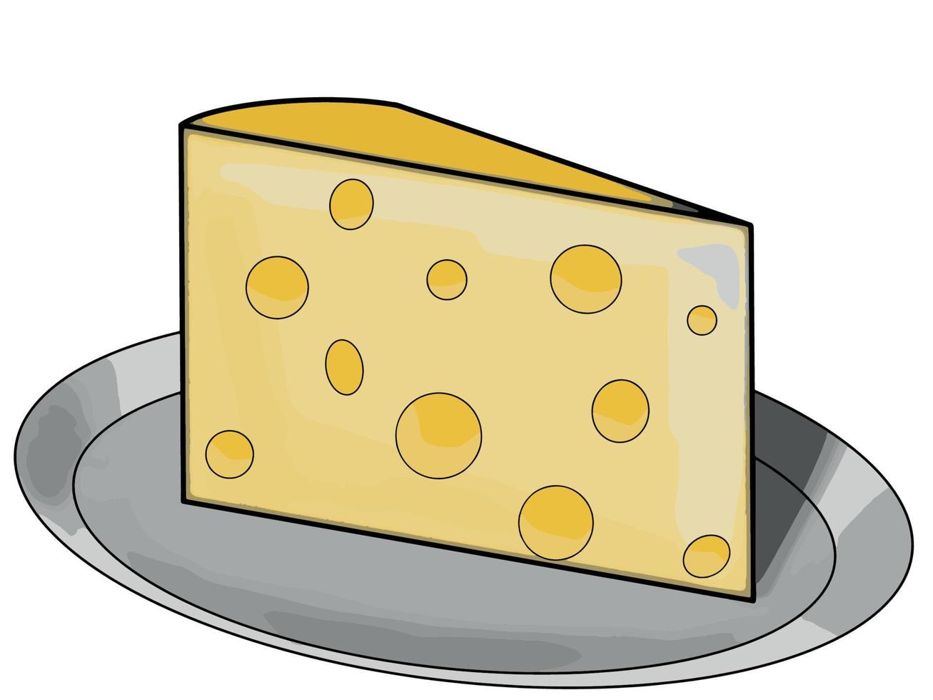 Illustration von Käse auf dem Teller vektor