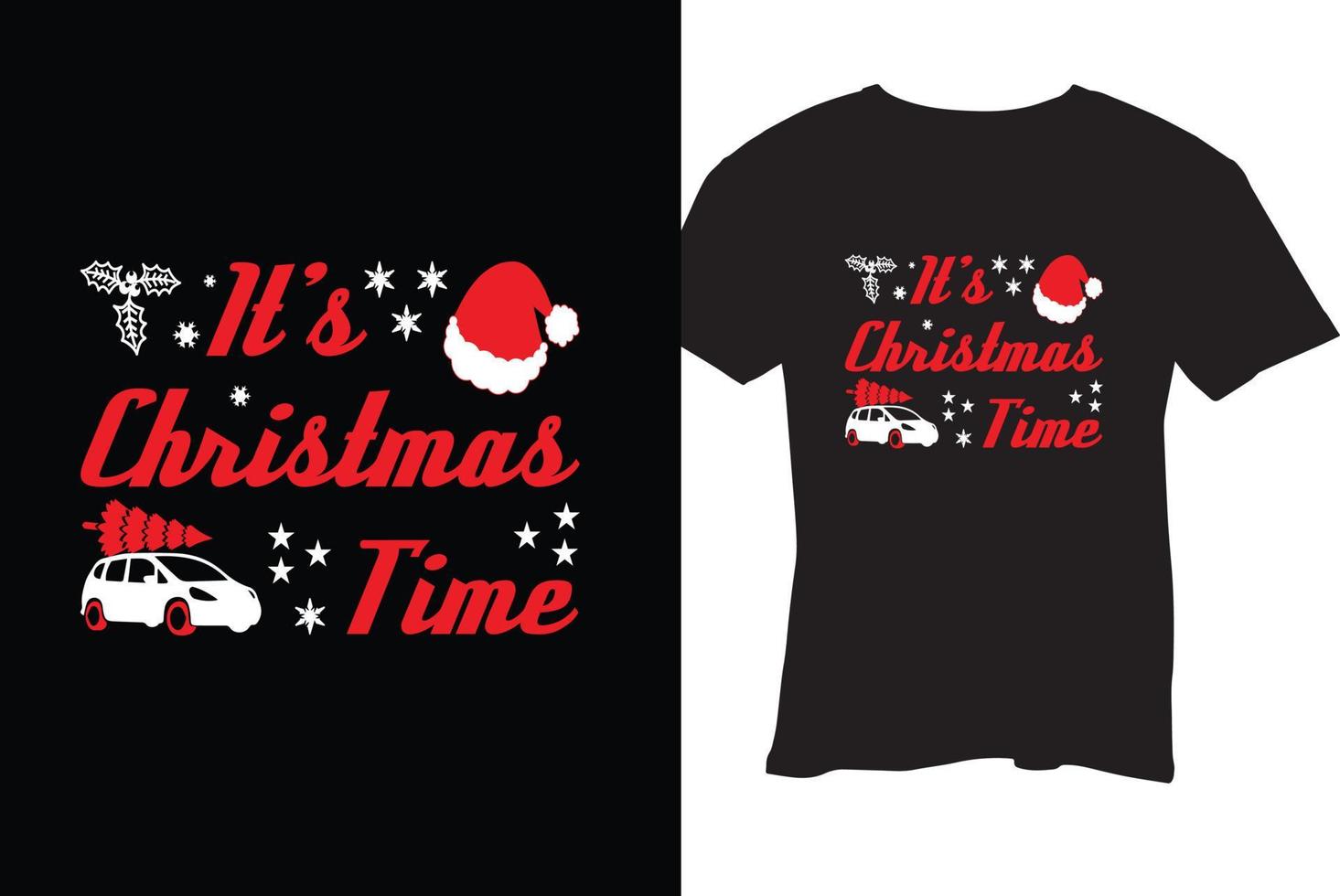 es ist Weihnachtszeit-T-Shirt-Design vektor