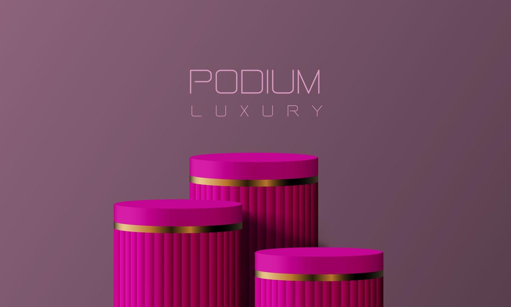 abstraktes rosa gold podium leerer raum 3d form design für produktdisplay präsentation studio konzept minimaler wandszenenvektor vektor