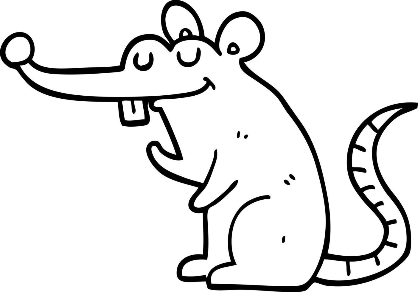 linje teckning tecknad serie råtta vektor