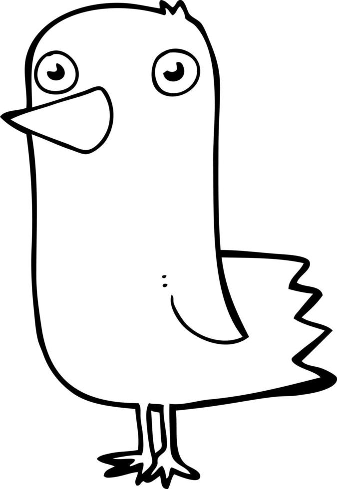 Strichzeichnung Cartoon-Vogel vektor
