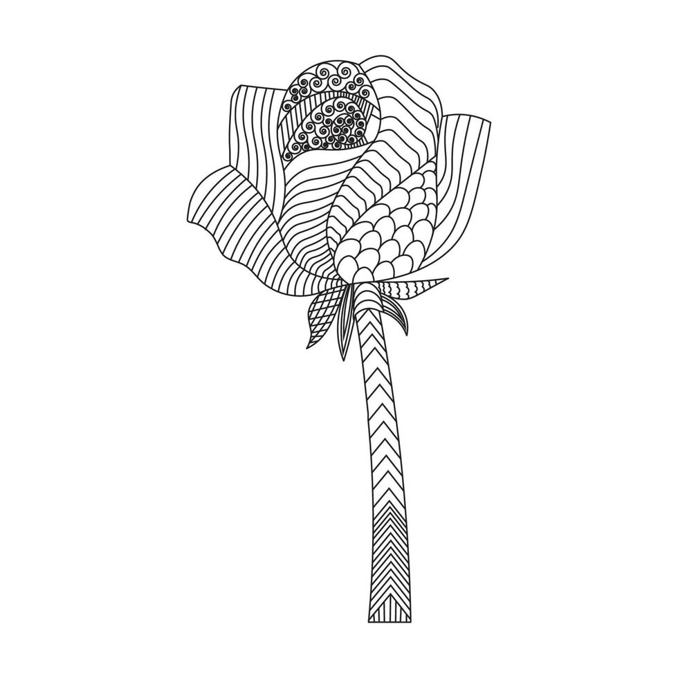 blommor reste sig zentangle färg sida med dekorativ lätt skisser design illustration vektor
