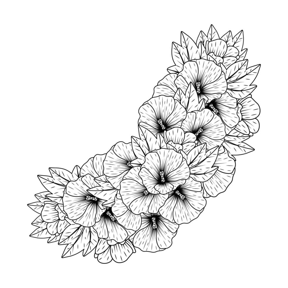 stockros blomma klotter klämma konst färg sida med dekorativ blomma bakgrund design illustration vektor