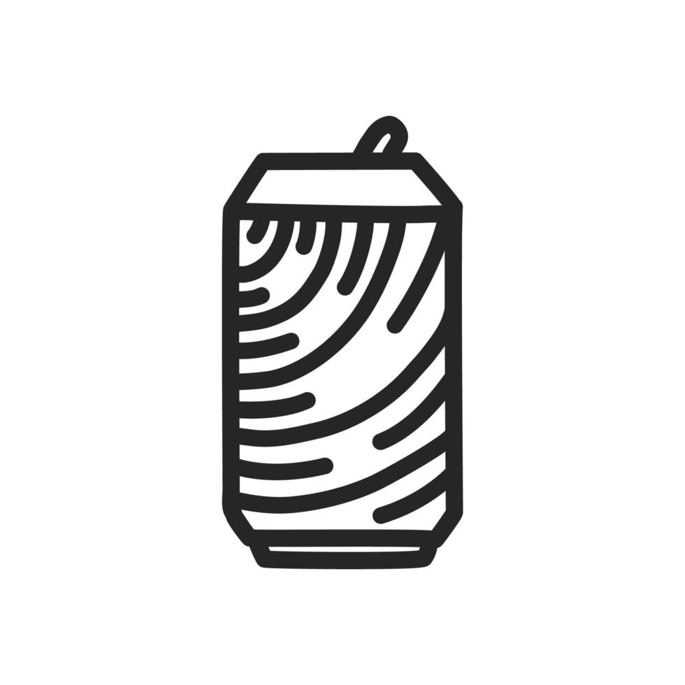 Soda Caned Outline Icon, Vektor. vektor