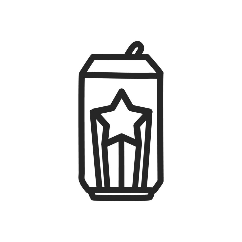 Soda Caned Outline Icon, Vektor. vektor