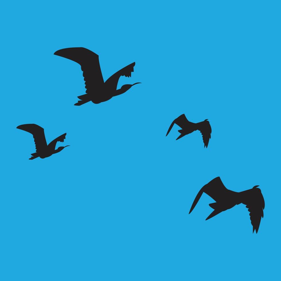 fliegende Vögel Silhouettendesign vektor