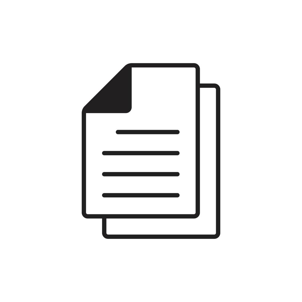 eps10 schwarze Vektorkopie Datei oder Dokumentlinie Kunstsymbol isoliert auf weißem Hintergrund. Papier- oder Seitenumrisssymbol in einem einfachen, flachen, trendigen, modernen Stil für Ihr Website-Design, Logo und mobile App vektor