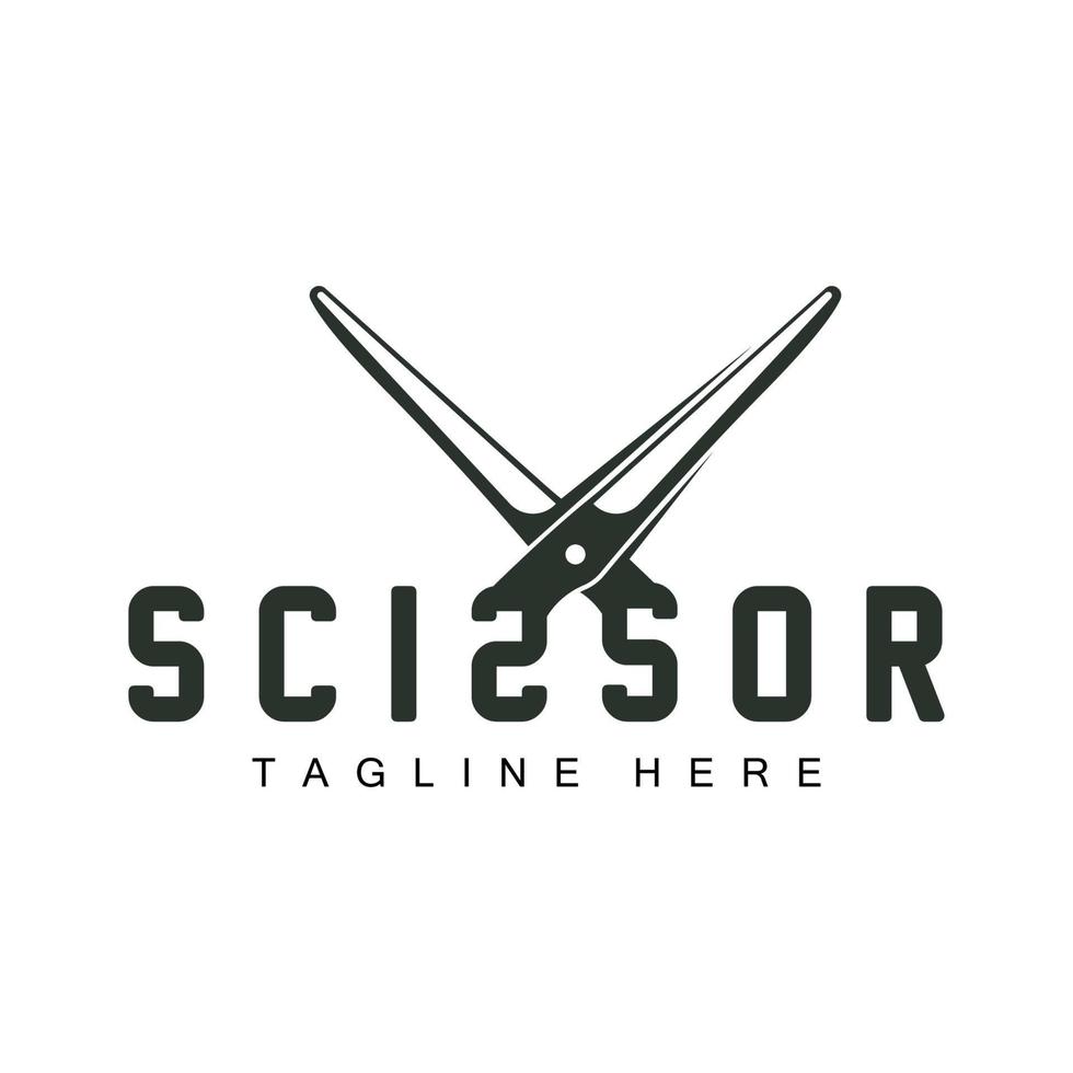 Scheren-Logo-Design, Barbershop-Rasierer-Vektor, Babershop-Scheren-Markenillustration vektor