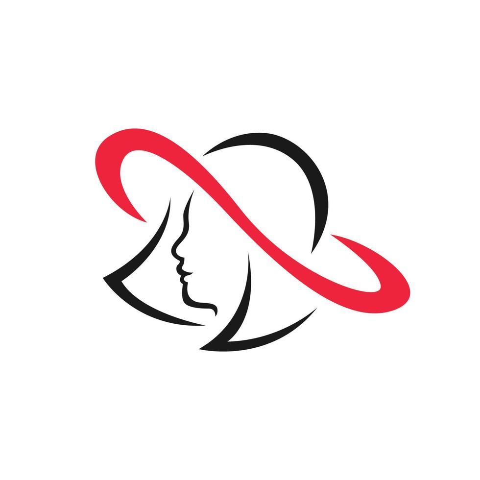 Logo-Symbol Frauen mit Hut-Vektor-Illustration vektor