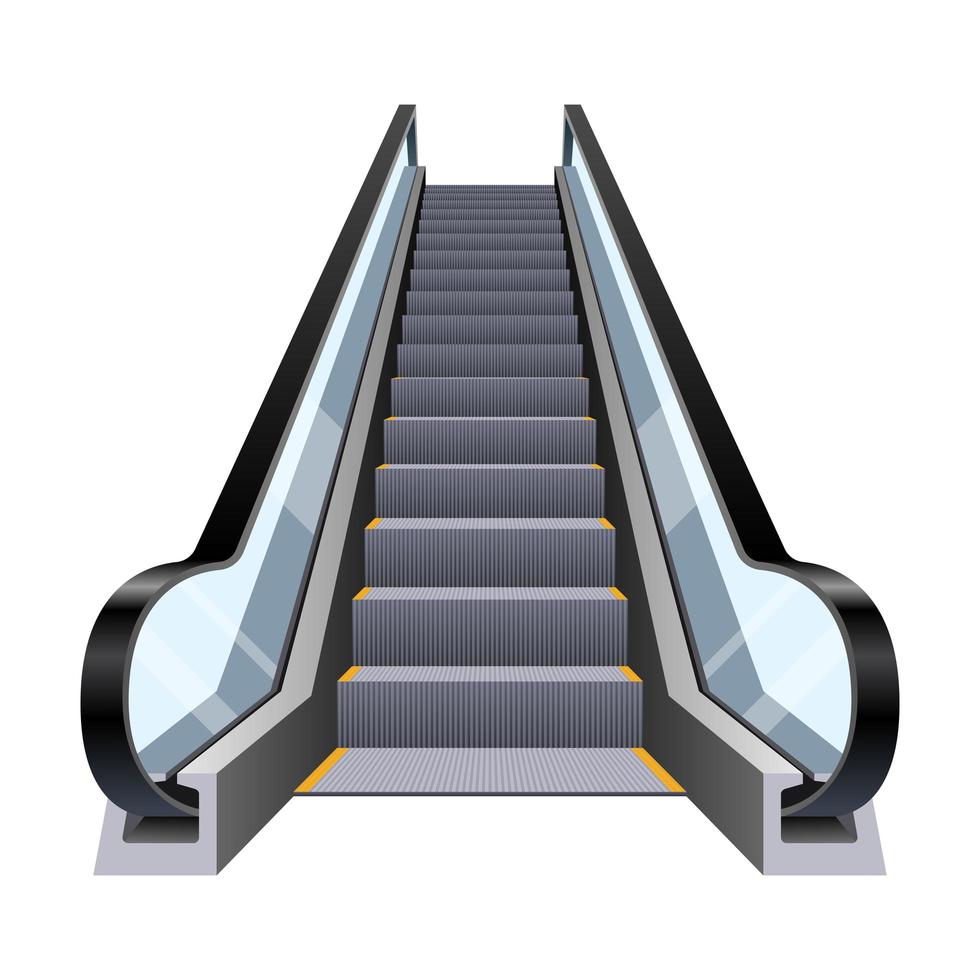 stilvolle Rolltreppe lokalisiert auf weißem Hintergrund vektor