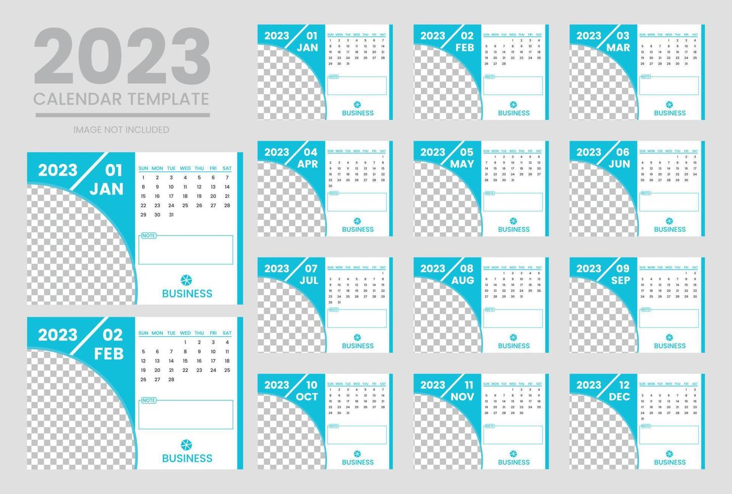 Designvorlage für modernen Tischkalender für das neue Jahr 2023 vektor