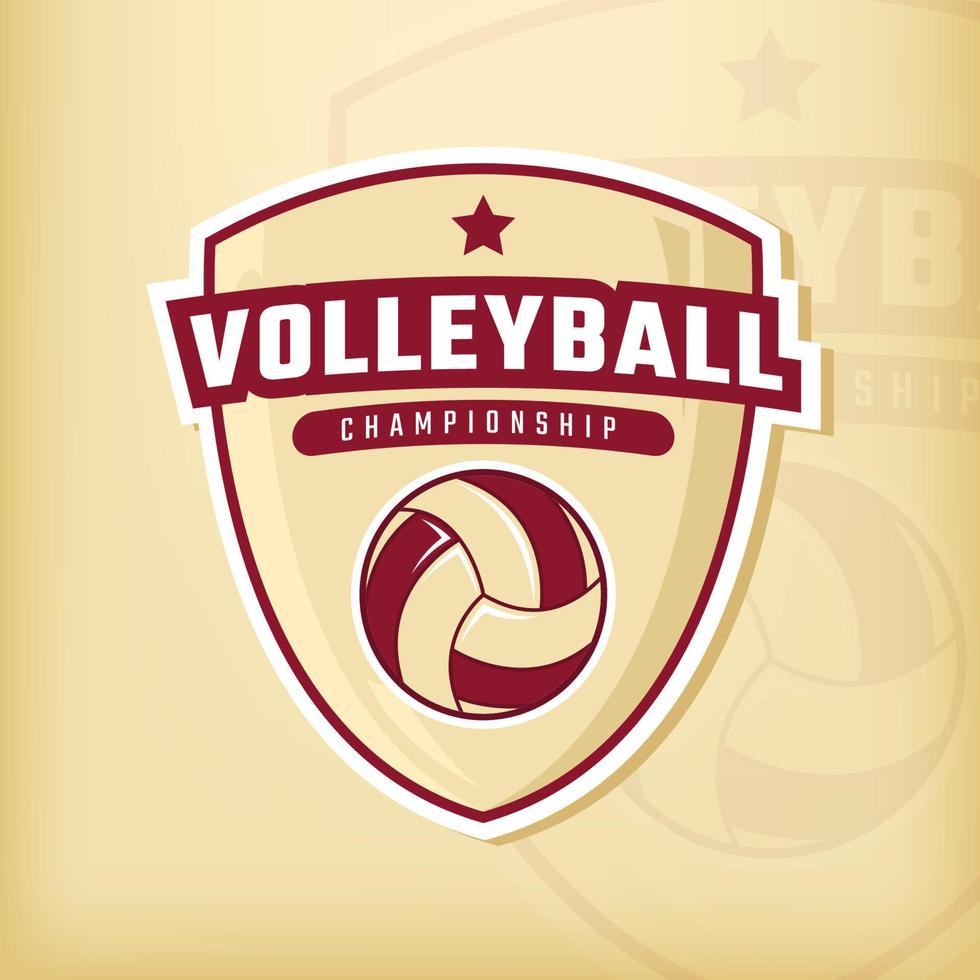 vektor logotyp för volleyboll sport med skydda