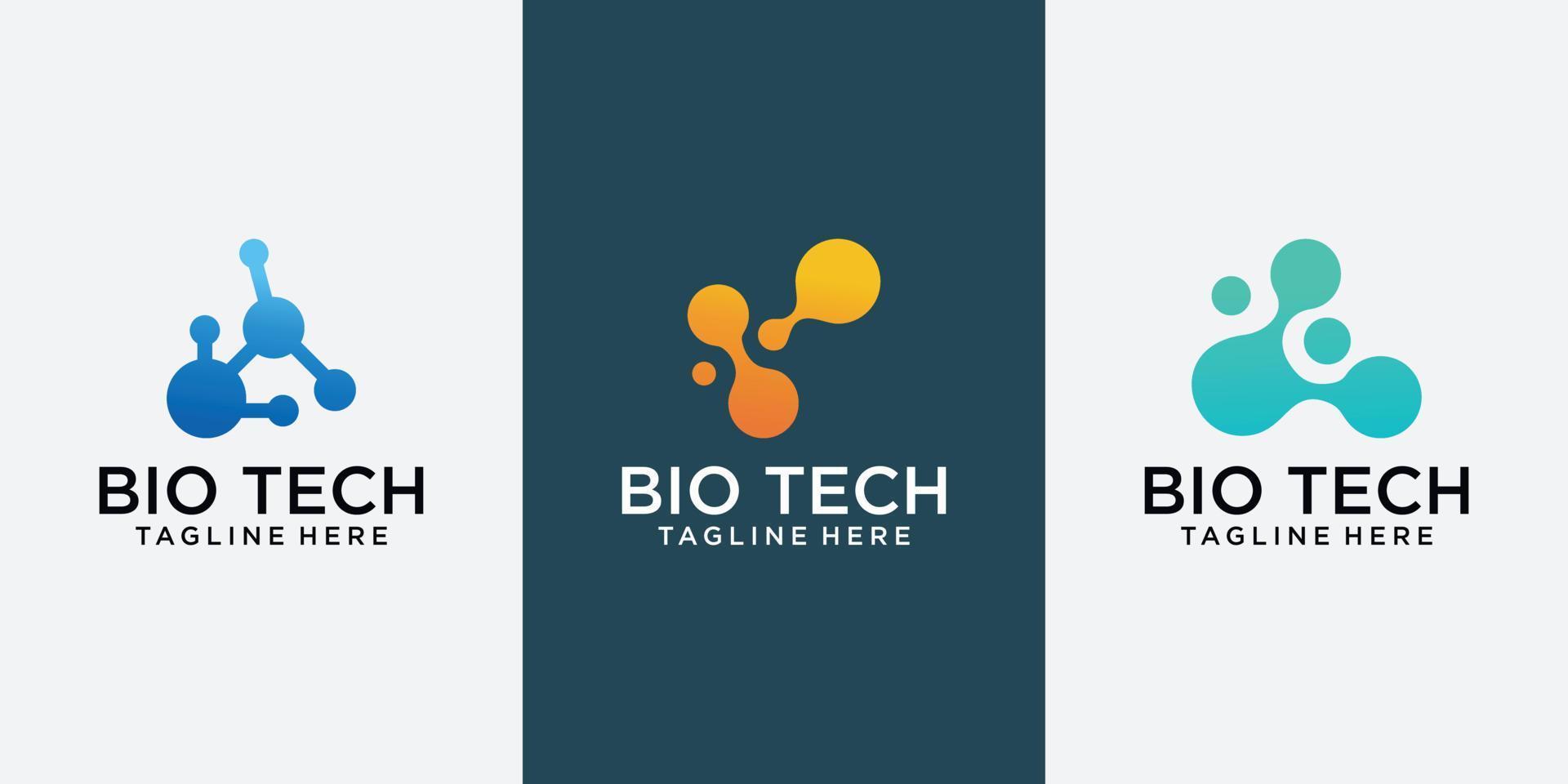 bio tech logotyp design unik premie vektor