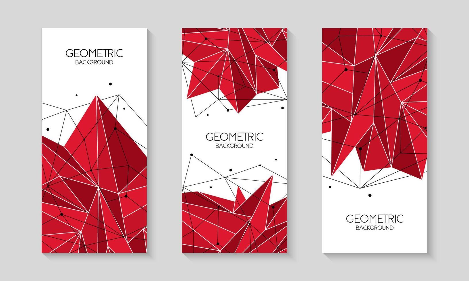 polygonal röd abstrakt trogen mall, låg poly tecken på vit bakgrund. vektor rader, prickar och triangel former, ansluter nätverk. broschyr mall, omslag layout, tidskrift, flygblad design.