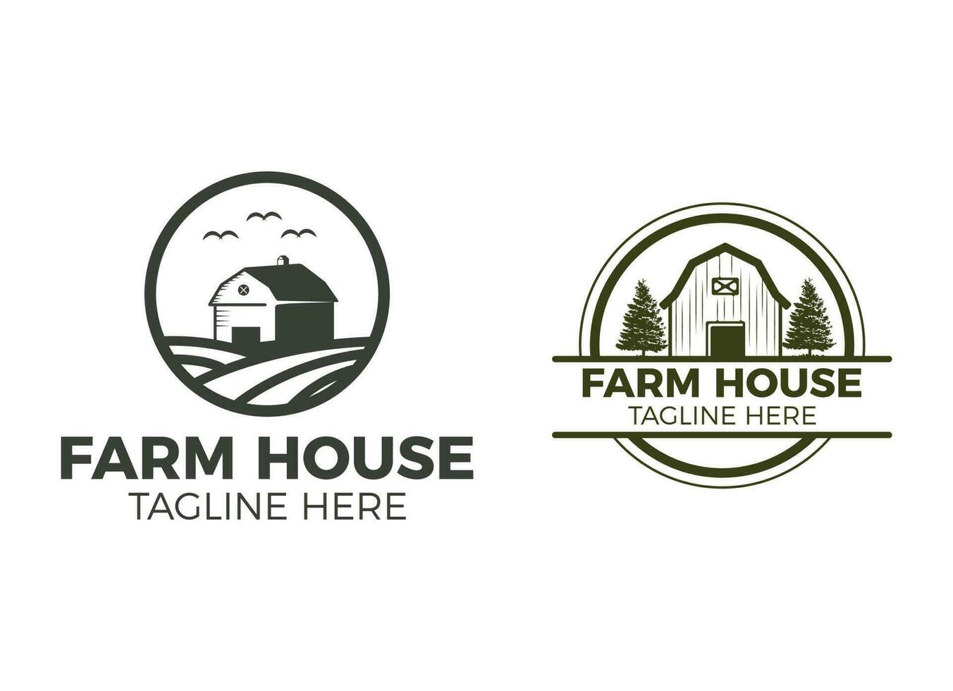 Logo der Bauernhausindustrie. Scheune-Logo-Design-Vorlage. vektor