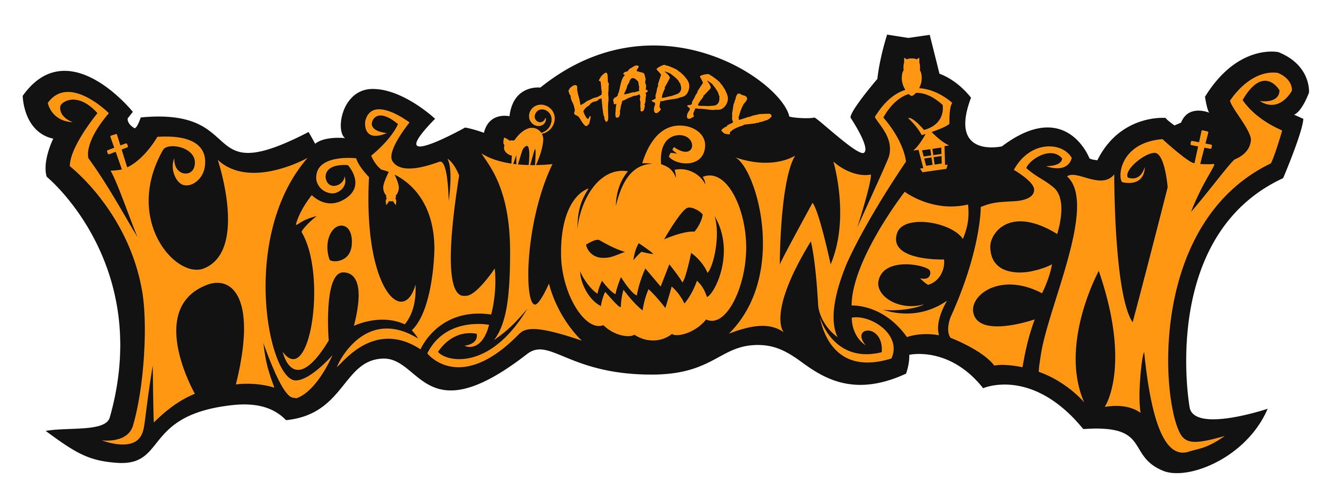 Happy Halloween Kürbis Schriftzug Design vektor