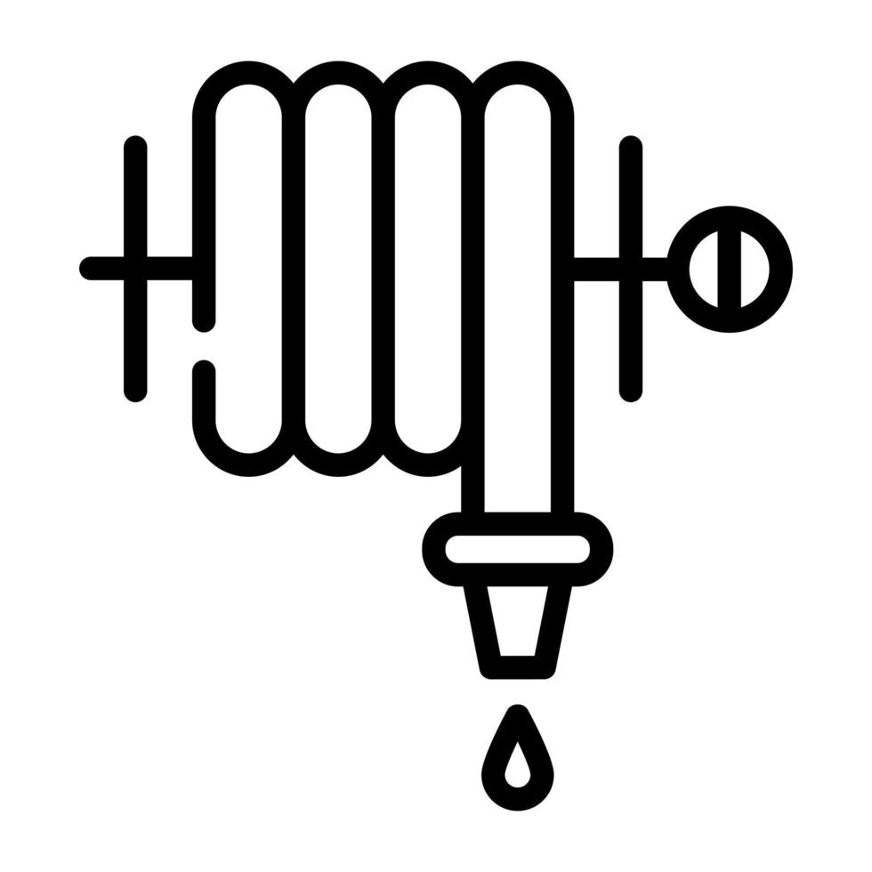 ein Wasserschlauch, Liniensymbol vektor