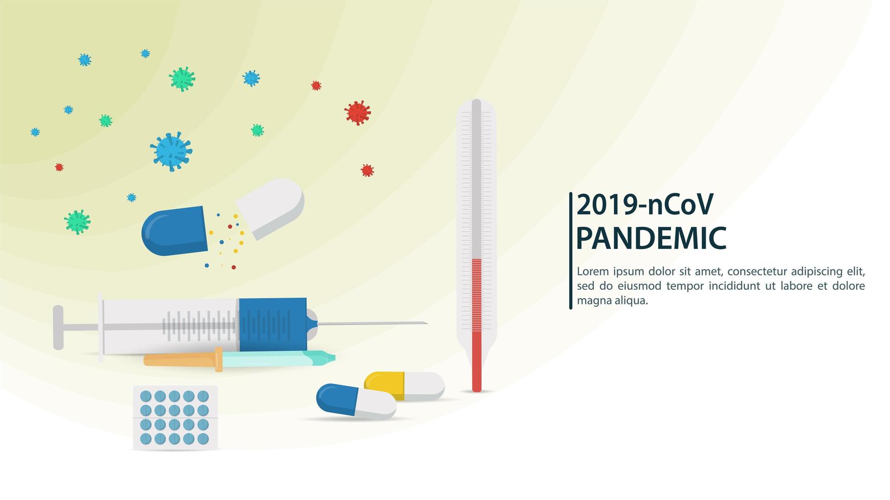 medizinische Ikonen, Coronavirus-Pandemie-Banner vektor