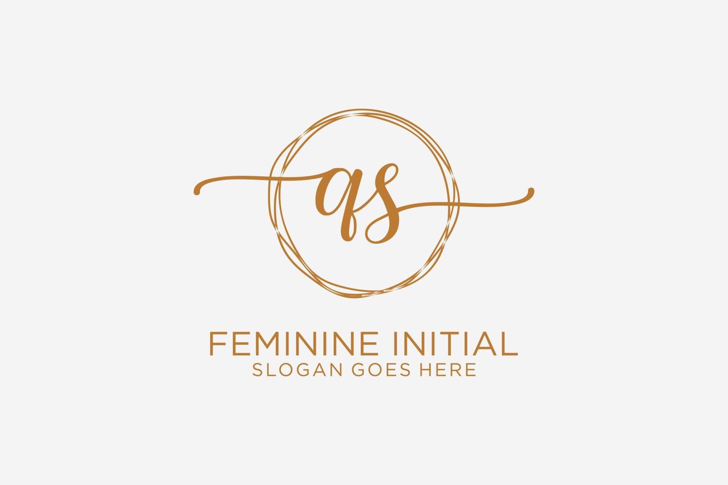 anfängliches qs-schönheitsmonogramm und elegantes logo-design handschriftlogo der ersten unterschrift, hochzeit, mode, blumen und botanik mit kreativer vorlage. vektor