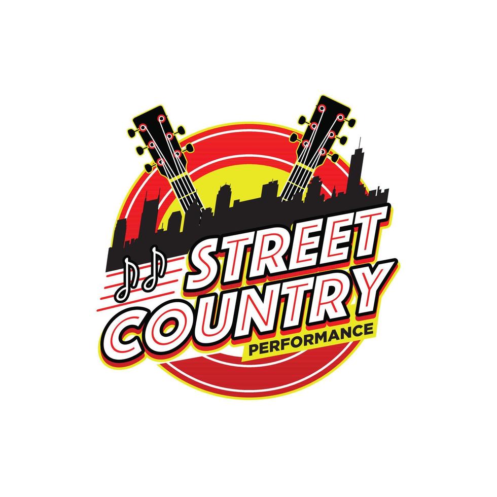 Street-Country-Musik-Performance-Logo-Symbol-Abzeichen vektor