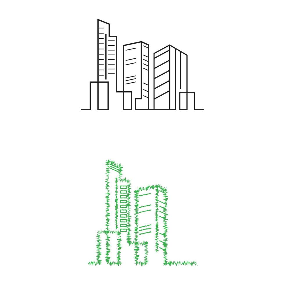 stad horisont, stad silhuett vektor illustration i platt design