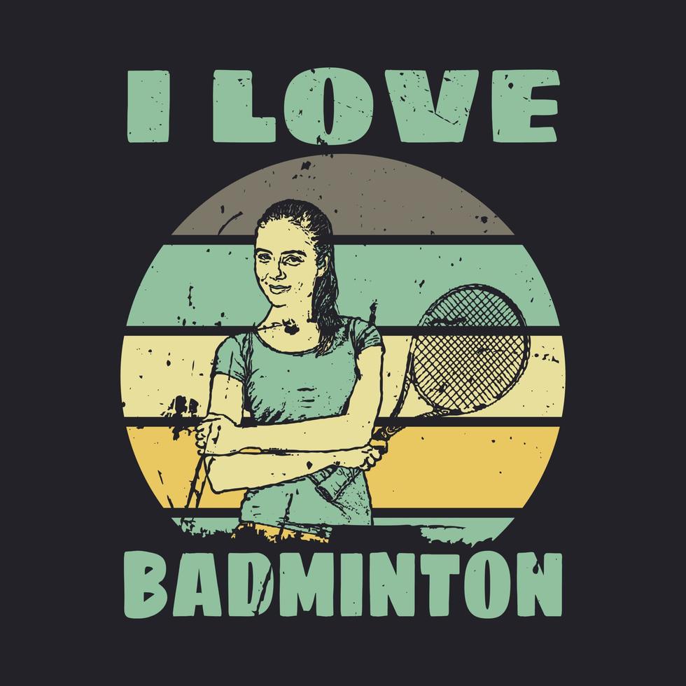 jag kärlek badminton t skjorta design vektor