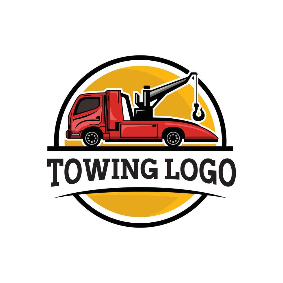 LKW-Abschlepp-Logo-Vorlage. geeignetes Logo für Unternehmen im Zusammenhang mit der Automobildienstleistungsbranche vektor