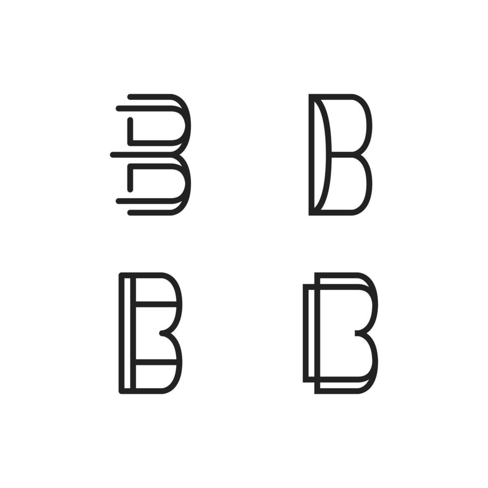 uppsättning av logotyp mönster startande med de brev b, lämplig för människors namn eller företag namn vektor