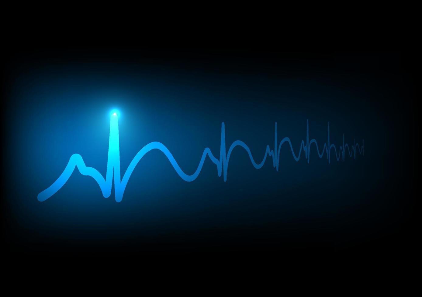 Herzschlagwellenrhythmus auf blauem Hintergrund vektor