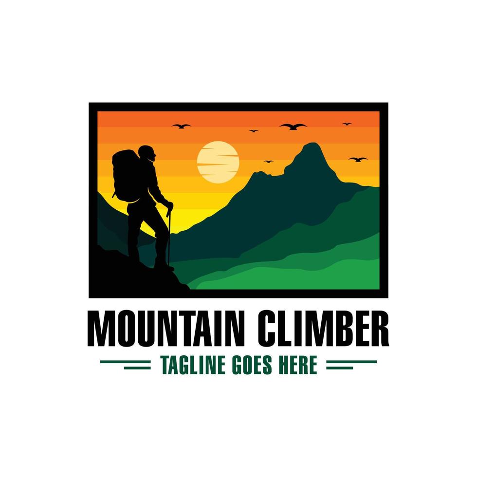 berg klättrare illustration logotyp design vektor