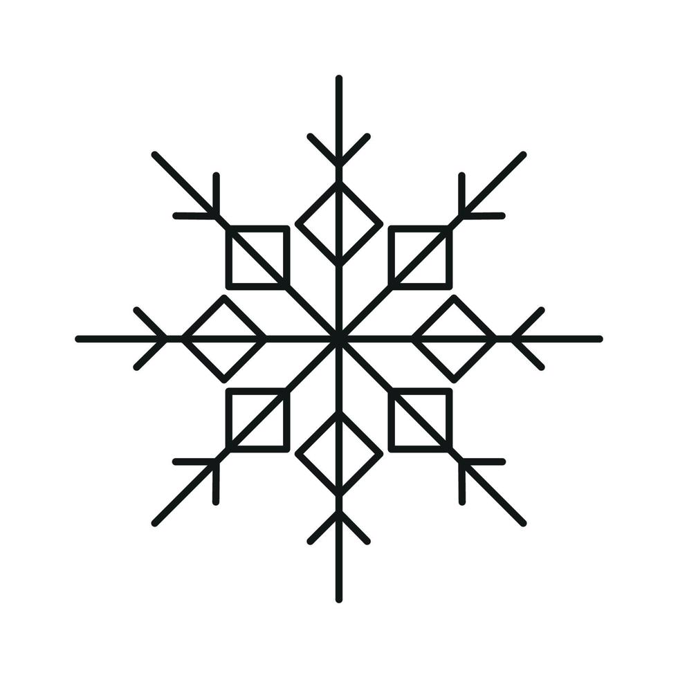 svart enkel vinter- snöflinga ikon. firande dekor. vektor illustration isolerat på vit bakgrund