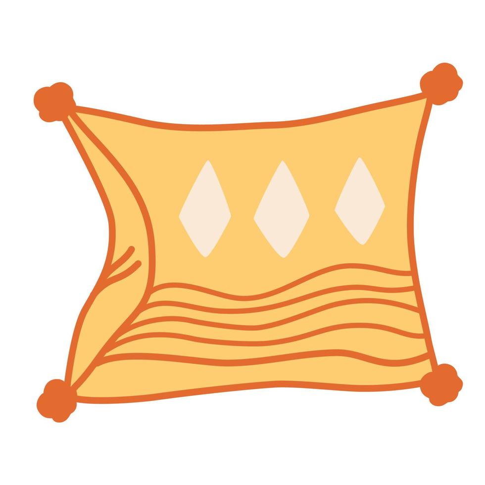 Kopfkissen. trendiges Bettkissen im Boho-Stil mit abstrakten geometrischen Mustern. modernes Design von Wohnkissen für Wohnräume. hand gezeichnete illustration lokalisiert auf dem weißen hintergrund vektor