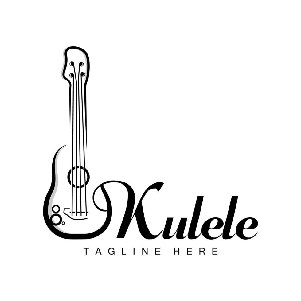 minimalistisk ukulele musik logotyp design, ukulele gitarr vektor. ukelele logotyp design vektor