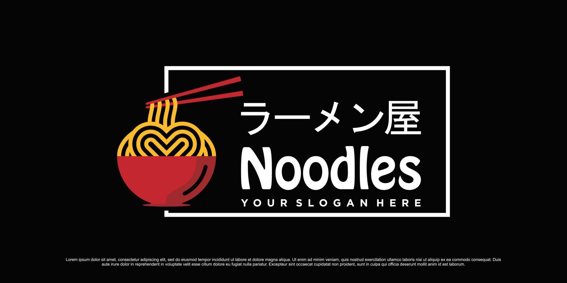 spaghetti logotyp design vektor illustration med skål ikon och kreativ element