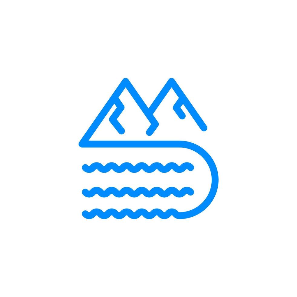 berg och flod ikon design vektor illustration