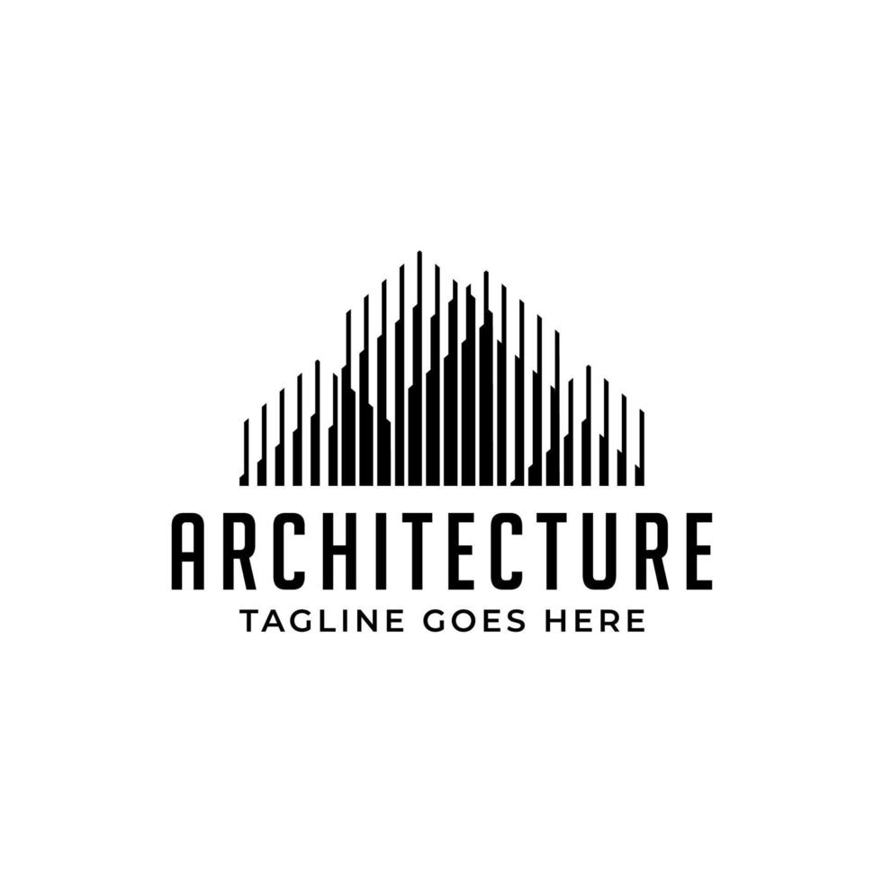 architektur stadt gebäude immobilien wohnung logo design vektor