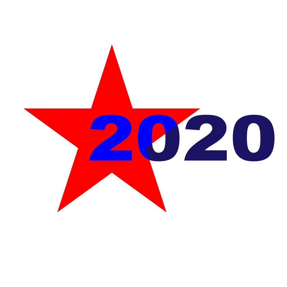Wahltypografie 2020 mit rotem Stern vektor
