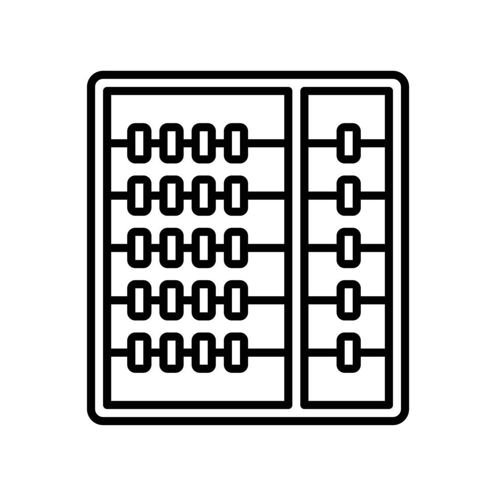 Abakus-Symbol für traditionelles chinesisches Rechnen im schwarzen Umrissstil vektor