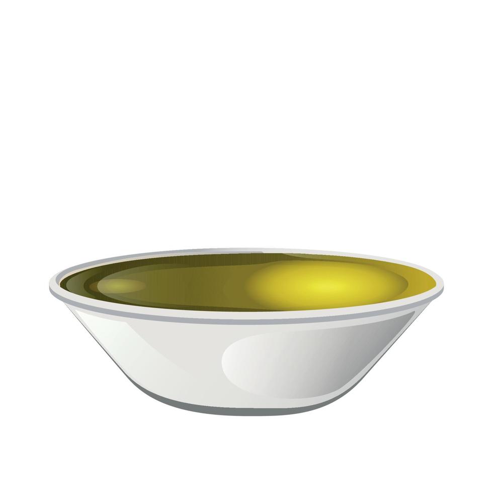gelbes Olivenöl in der Schüssel vektor